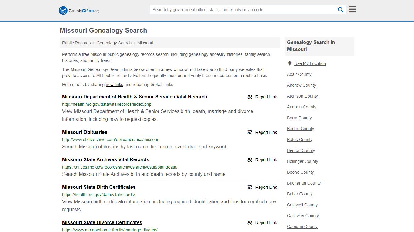 Genealogy Search - Missouri (Family History & Vital Records)
